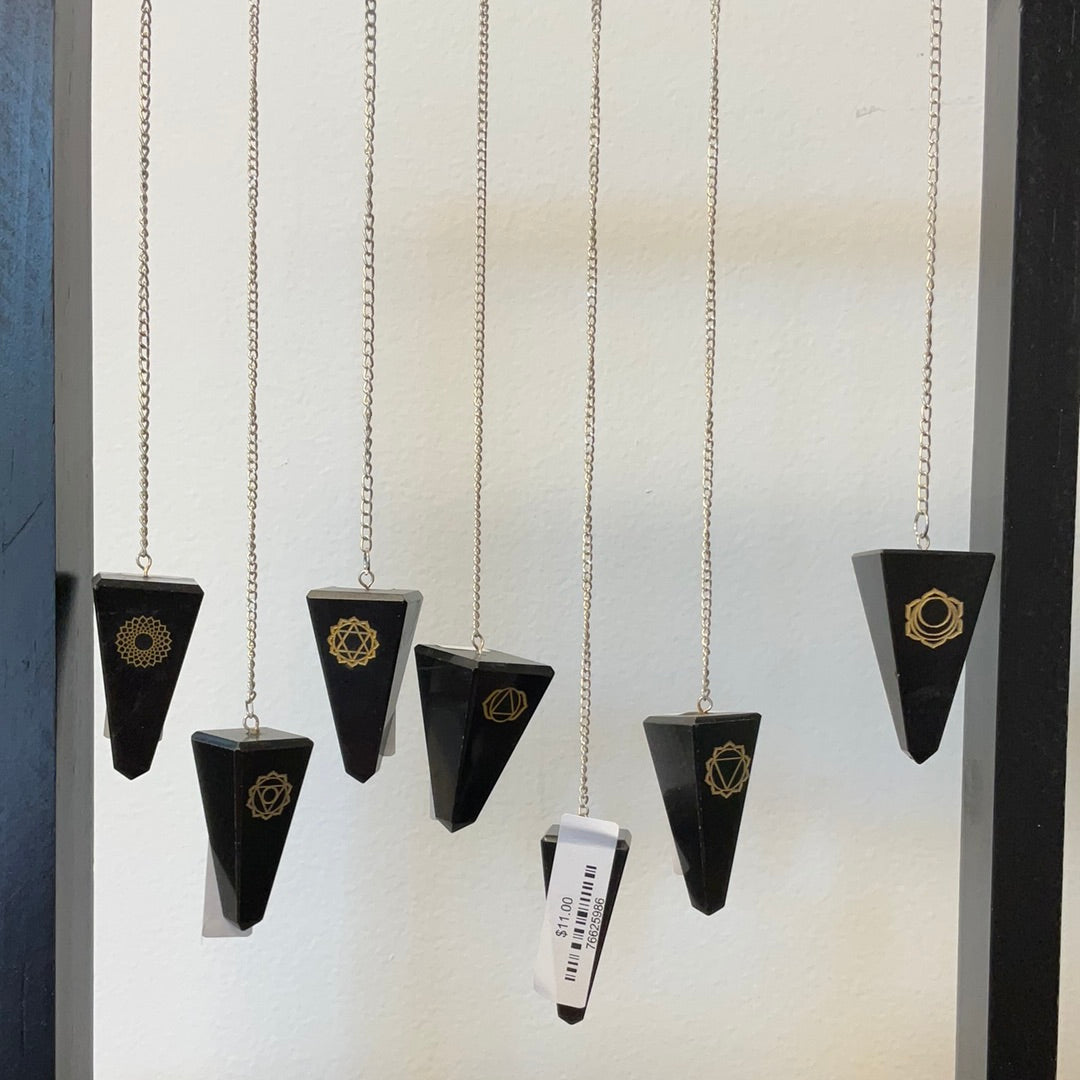 Black Agae Chakra Pendulum, Black Agate Pendulum